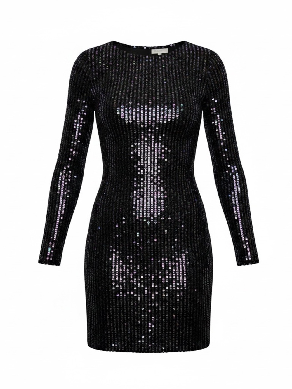 H&M Black Iridescent Sequin Long-Sleeve Bodycon Dress